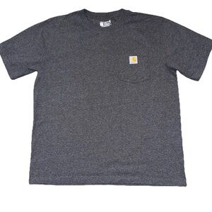 Carhartt Mens L Gray Relaxed Fit‎ T Shirt Tee Pocket Work Durable Heavyweight